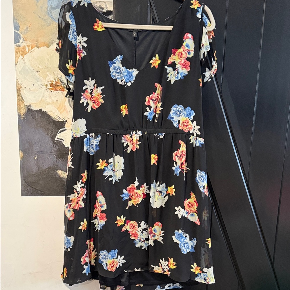 Express Black Dress with Floral Print